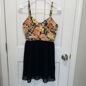 Floral and black dress